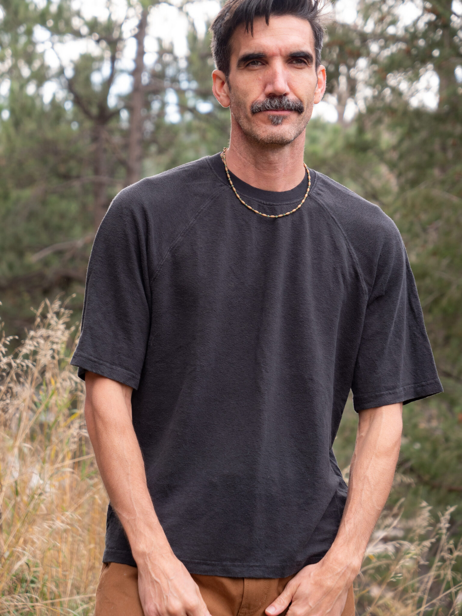 A man standing in a field.
